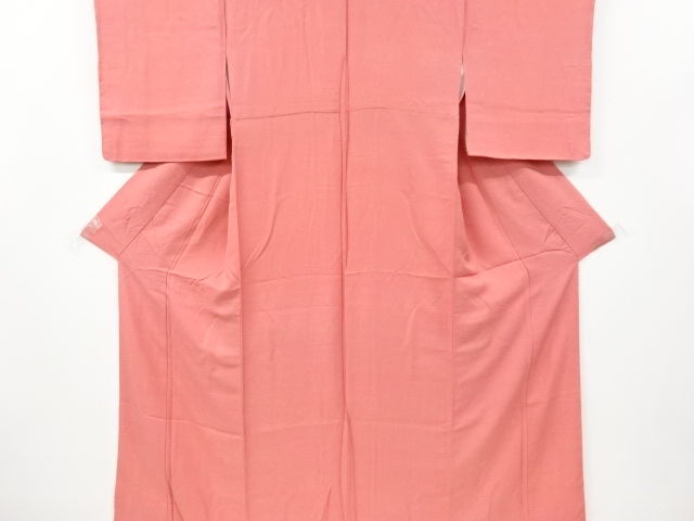 リサイクル　未使用品　のり散らし模様織り出し一つ紋色無地着物